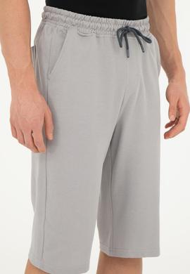 Erkek Koyu Gri Örme Şort - 50279619089