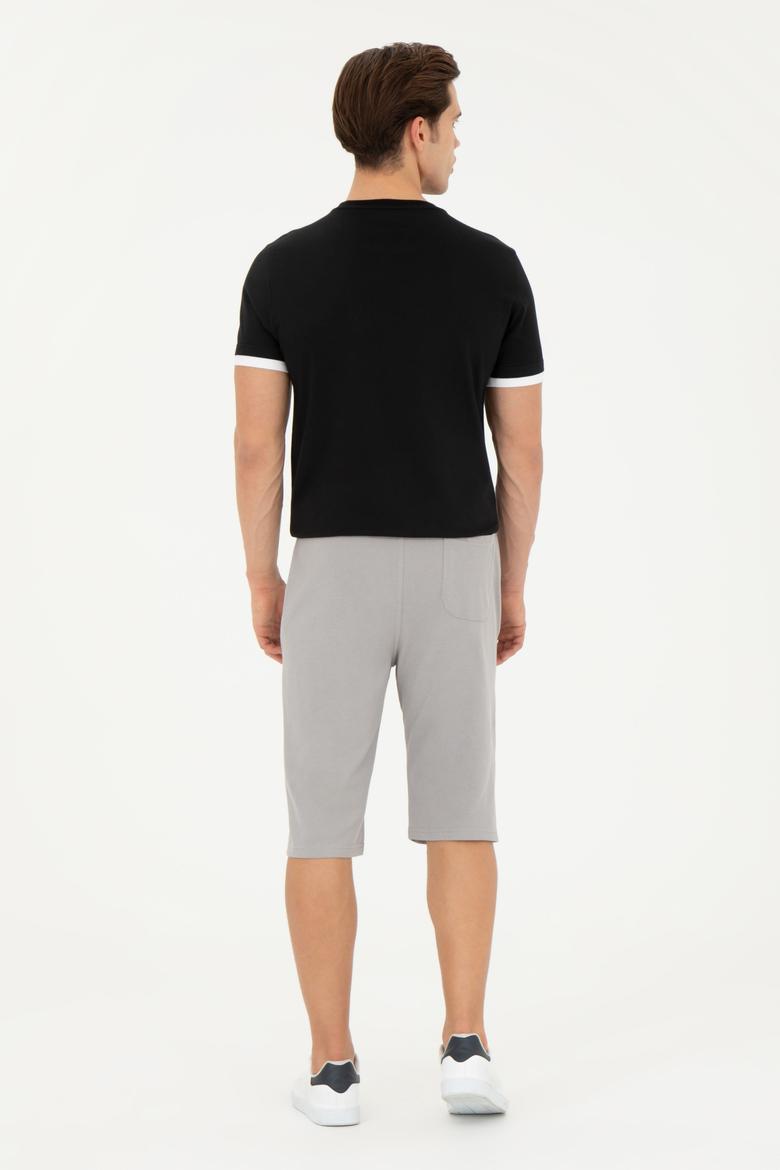 Erkek Koyu Gri Örme Şort - 50279619089