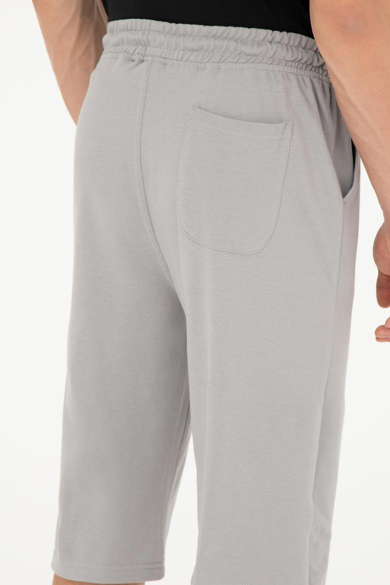 Erkek Koyu Gri Örme Şort - 50279619089