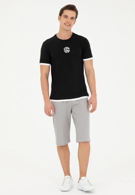 Erkek Koyu Gri Örme Şort - 50279619089