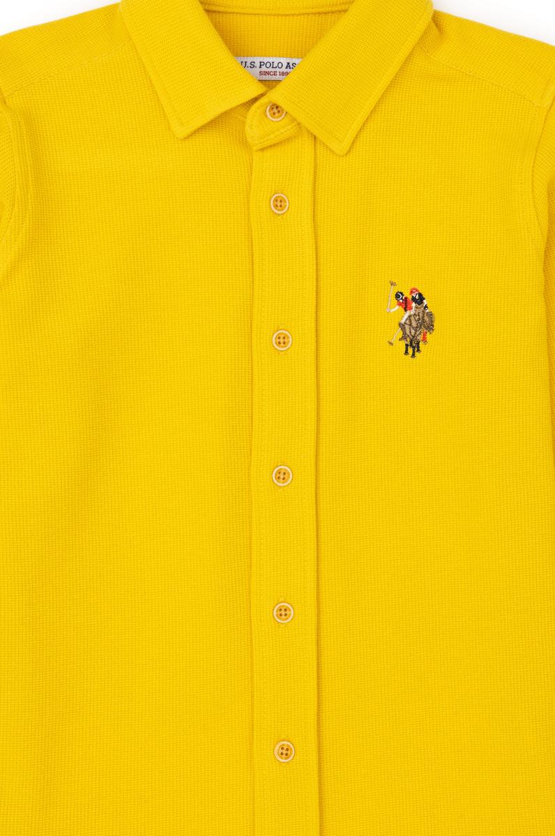 Erkek Çocuk Safran Uzun Kollu Gömlek