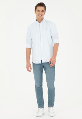 Erkek Saks Uzun Kollu Gömlek - 50284894006