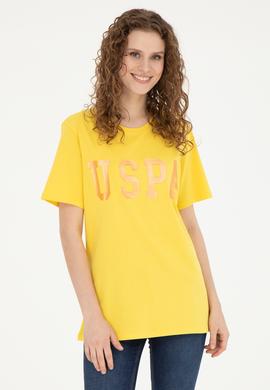 Kadın Sarı Basic Tişört - 50262658110