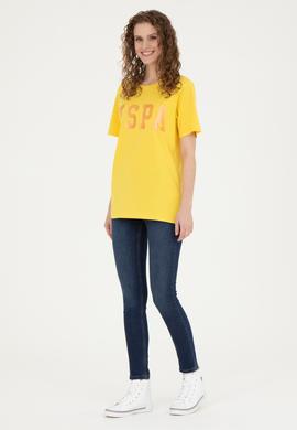 Kadın Sarı Basic Tişört - 50262658110