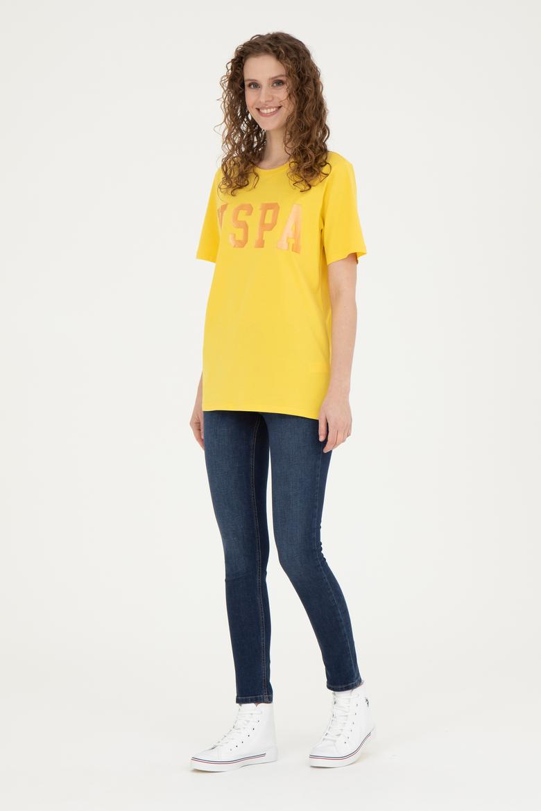 Kadın Sarı Basic Tişört - 50262658110