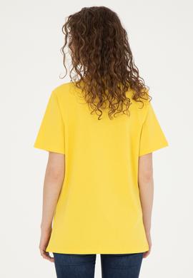 Kadın Sarı Basic Tişört - 50262658110