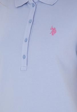 Kadın Mavi Basic Polo Yaka Tişört - 50262675190