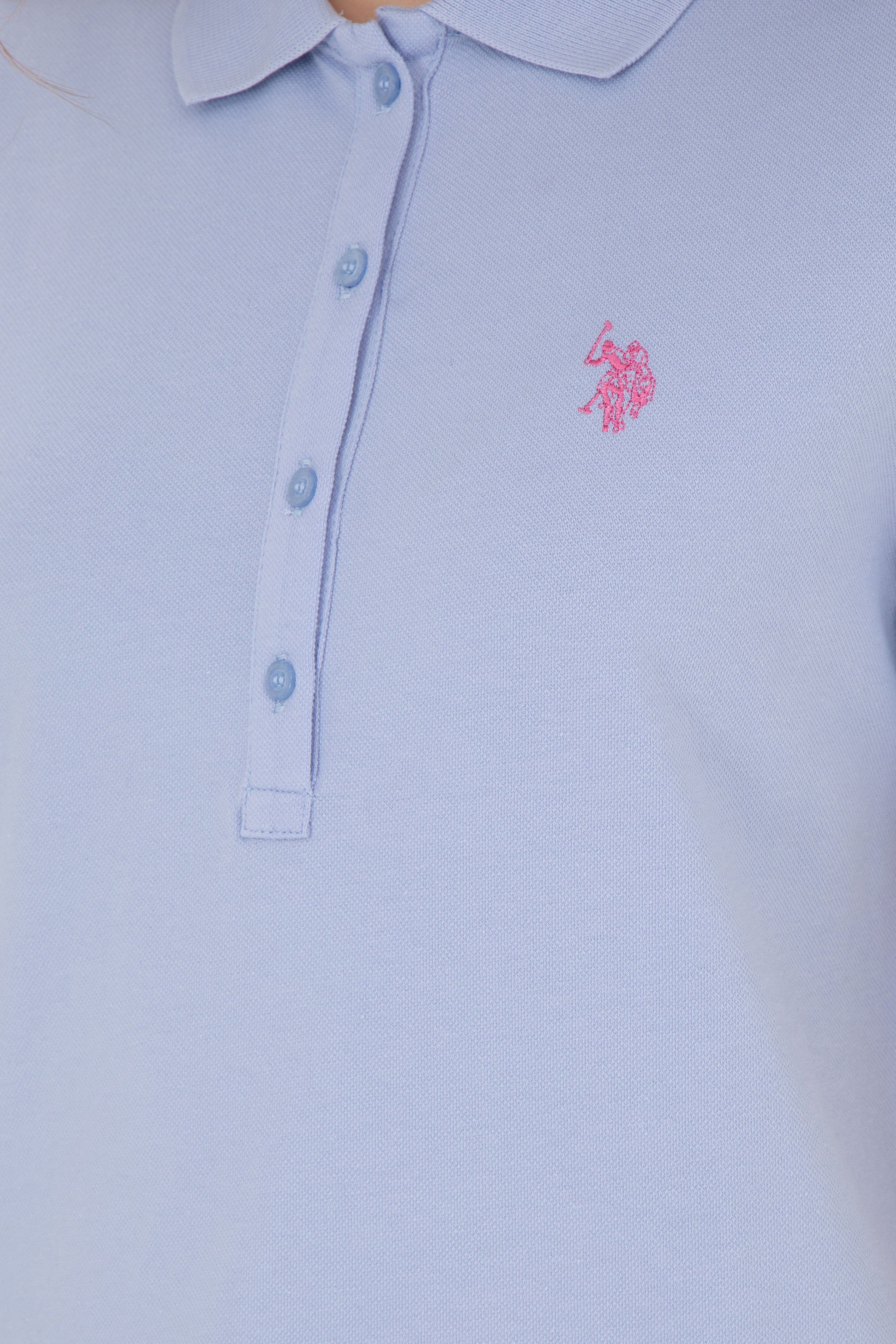 Kadın Mavi Basic Polo Yaka Tişört - Image 7