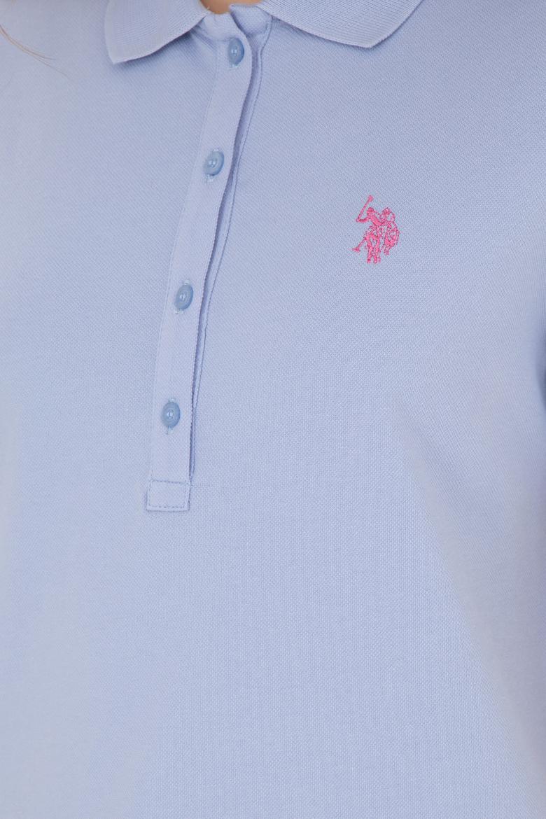 Kadın Mavi Basic Polo Yaka Tişört - 50262675190