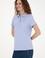 Kadın Mavi Basic Polo Yaka Tişört