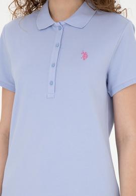 Kadın Mavi Basic Polo Yaka Tişört - 50262675190