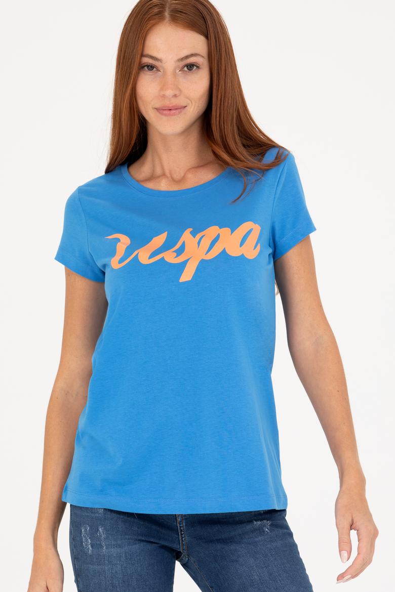 Kadın Saks Bisiklet Yaka Tişört - 50265676044