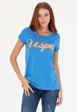 Kadın Saks Bisiklet Yaka Tişört - 50265676044