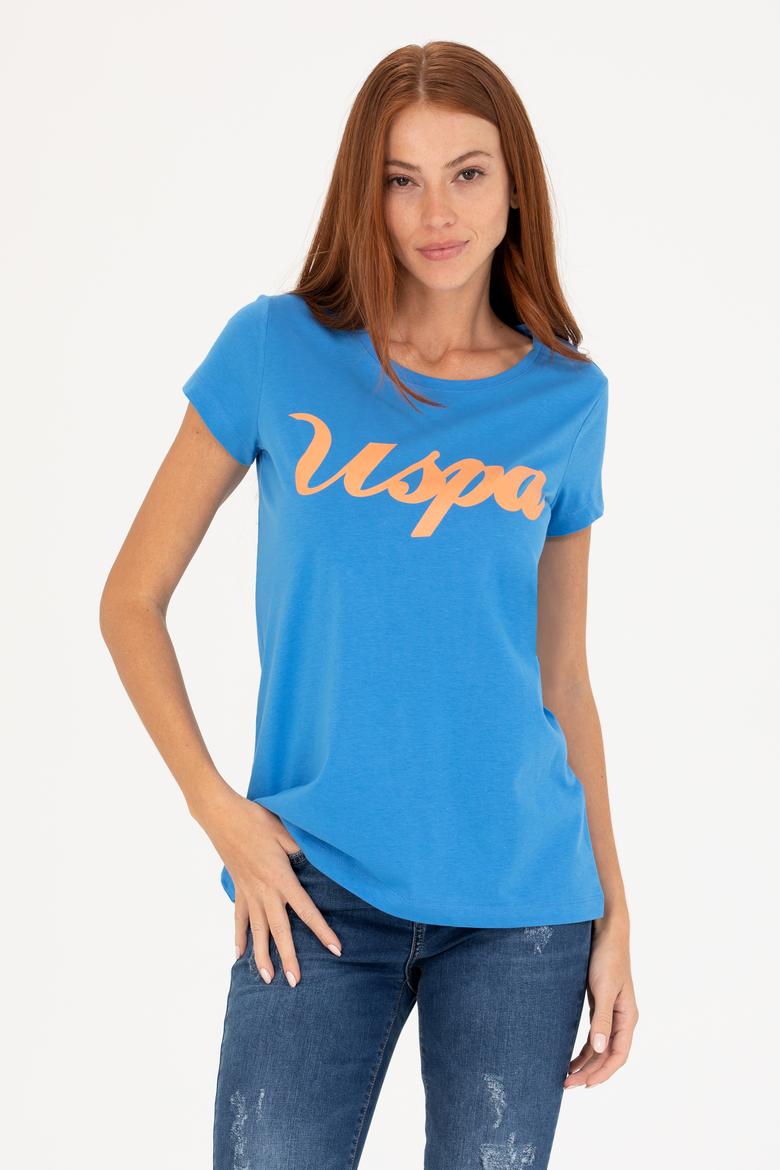 Kadın Saks Bisiklet Yaka Tişört