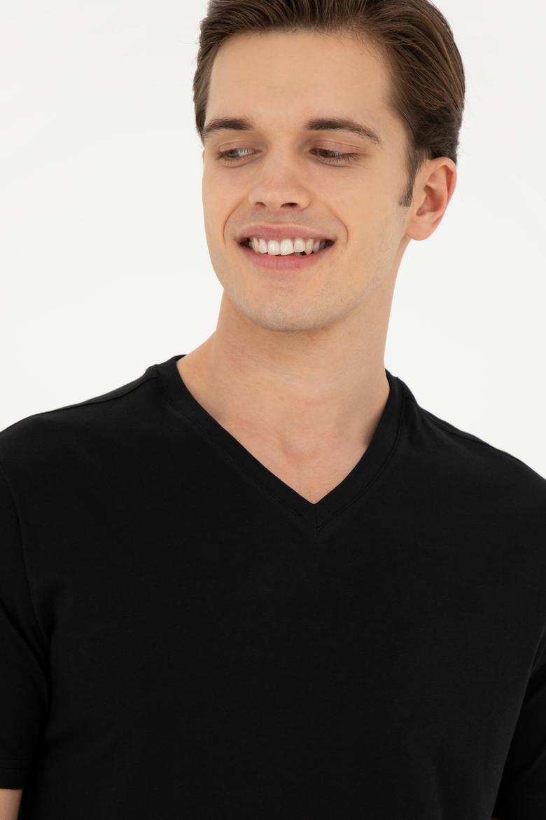 Erkek Siyah Basic Tişört - 50284632091
