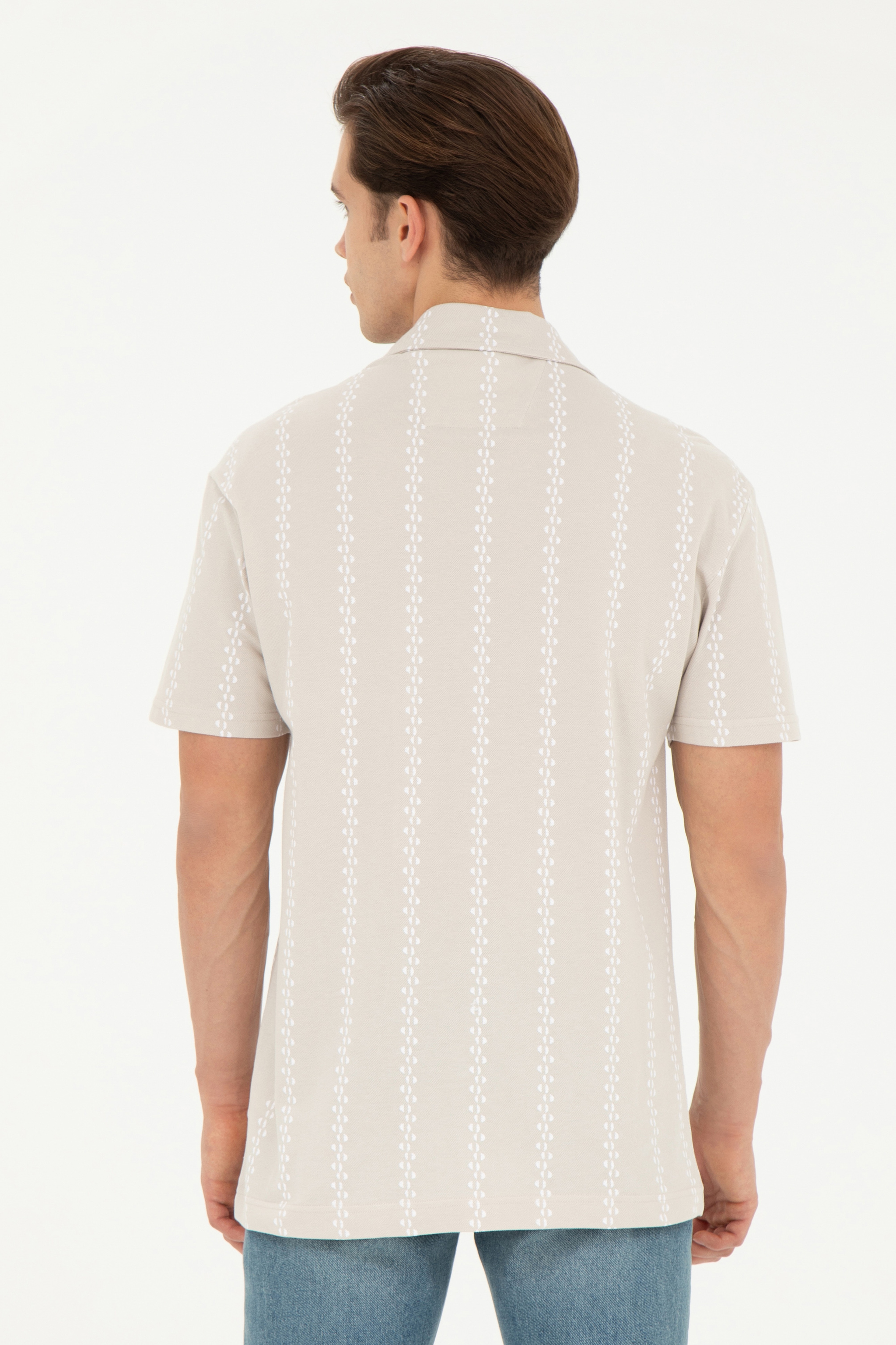 Erkek Taş Comfort Polo Yaka Tişört - Image 5