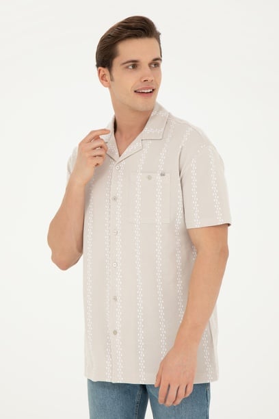 Erkek Taş Comfort Polo Yaka Tişört