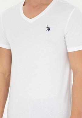 Erkek Beyaz Basic V Yaka Tişört - 50262975013