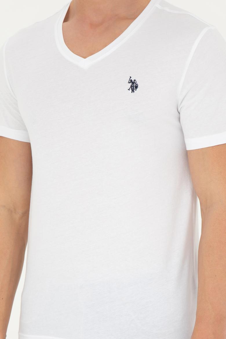 Erkek Beyaz Basic V Yaka Tişört - 50262975013