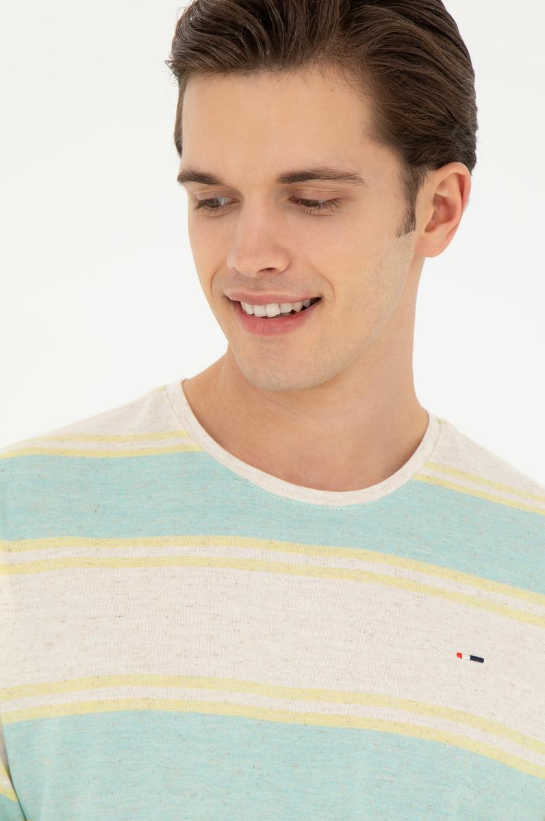 Erkek Comfort Fit Bisiklet Yaka Mint Tişört