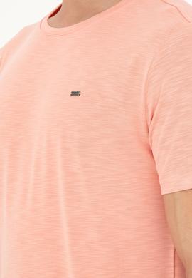 Erkek Regular Fit Bisiklet Yaka Somon Basic Tişört - 50285294061