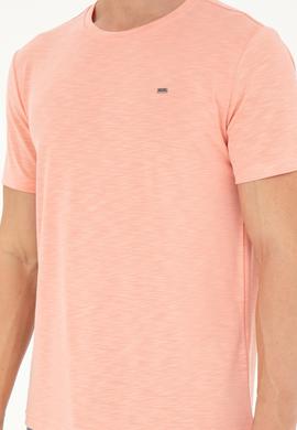 Erkek Regular Fit Bisiklet Yaka Somon Basic Tişört - 50285294061