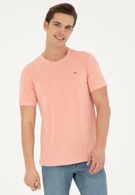 Erkek Regular Fit Bisiklet Yaka Somon Basic Tişört - 50285294061