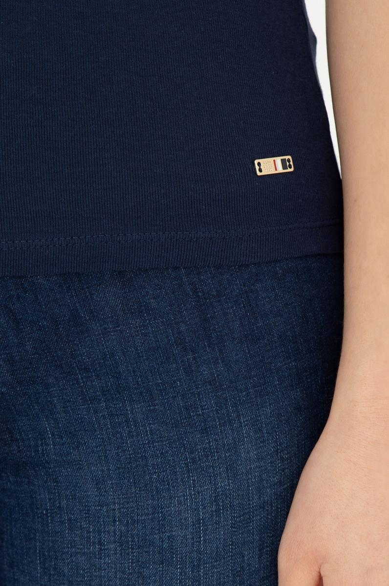 Kadın Lacivert Bisiklet Yaka Kolsuz Tişört