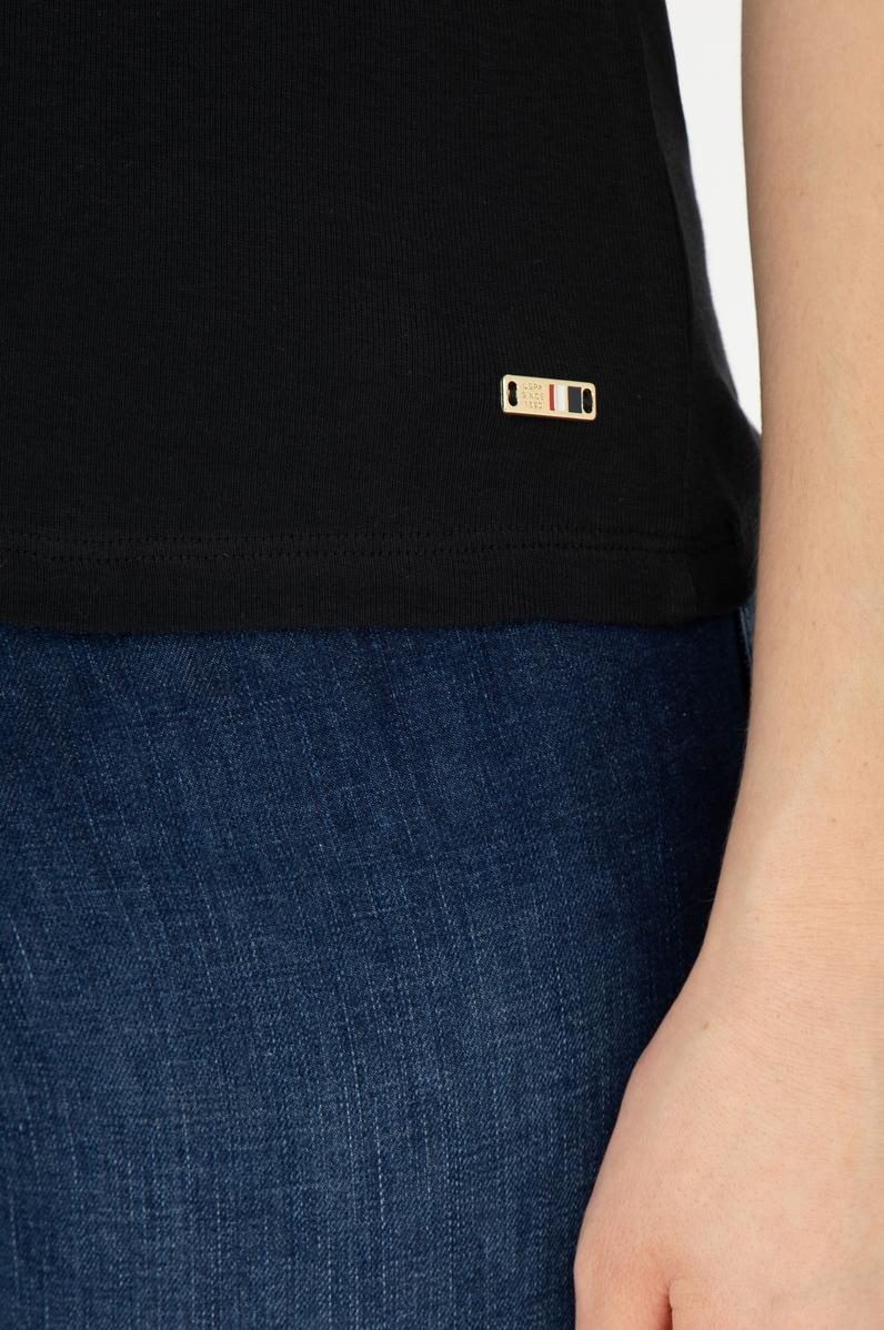 Kadın Siyah Bisiklet Yaka Kolsuz Tişört