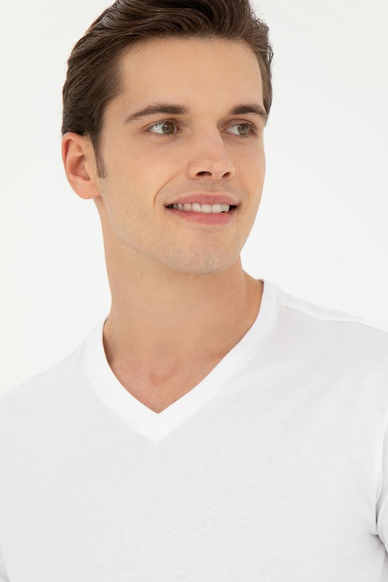 Erkek Beyaz Basic Tişört - 50284632013