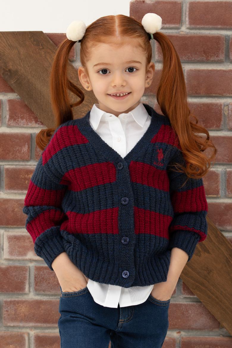 Kız Çocuk Lacivert Triko Hırka