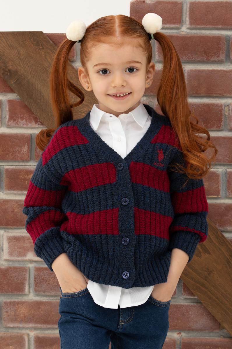 Kız Çocuk Lacivert Triko Hırka