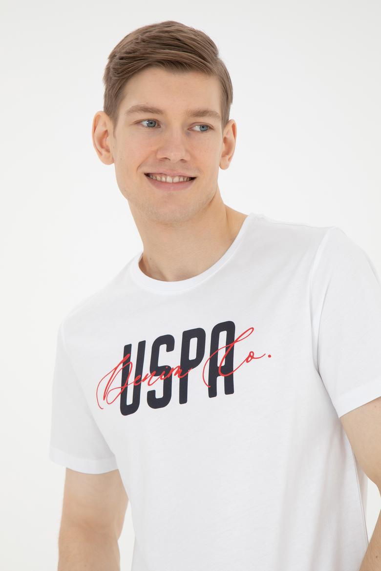 Erkek Bisiklet Yaka Beyaz Tişört - 50287081016