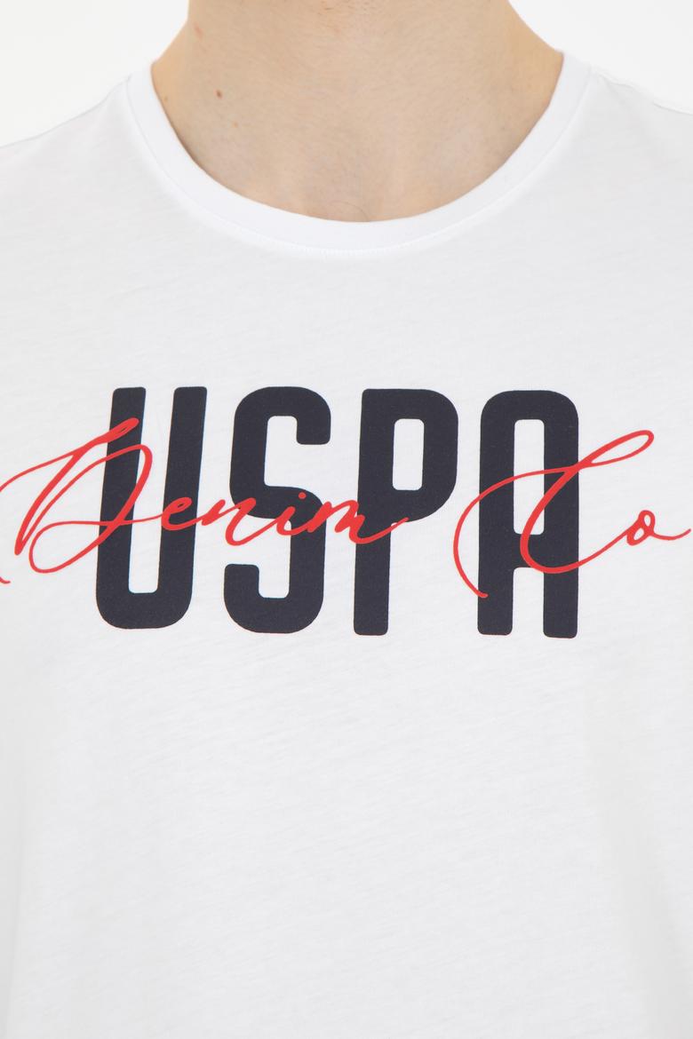 Erkek Bisiklet Yaka Beyaz Tişört - 50287081016