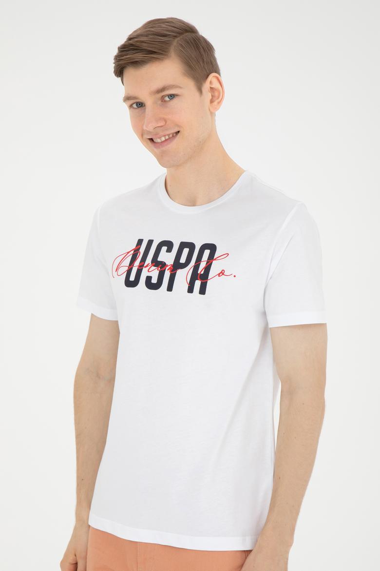 Erkek Bisiklet Yaka Beyaz Tişört - 50287081016