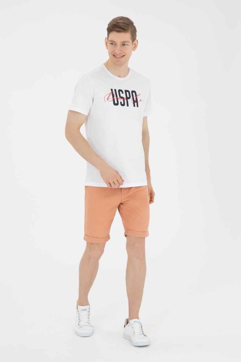 Erkek Bisiklet Yaka Beyaz Tişört - 50287081016