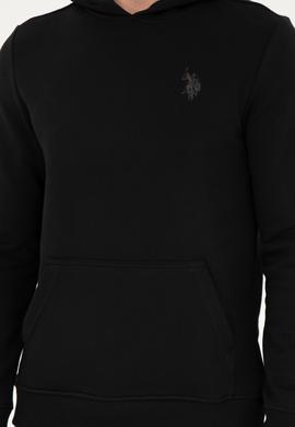 Erkek Siyah Kapüşonlu Basic Sweatshirt - 50261140048