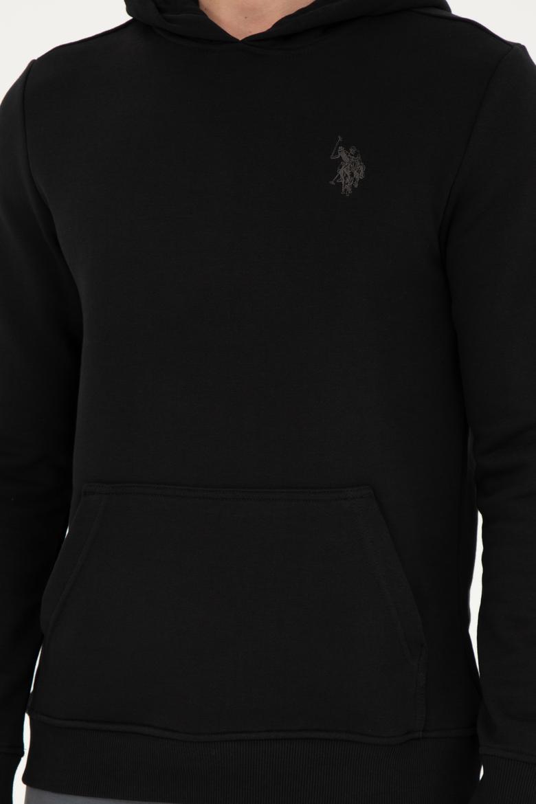 Erkek Siyah Kapüşonlu Basic Sweatshirt - 50261140048