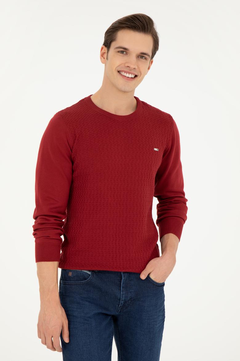 Erkek Bordo Kazak - 50257043016