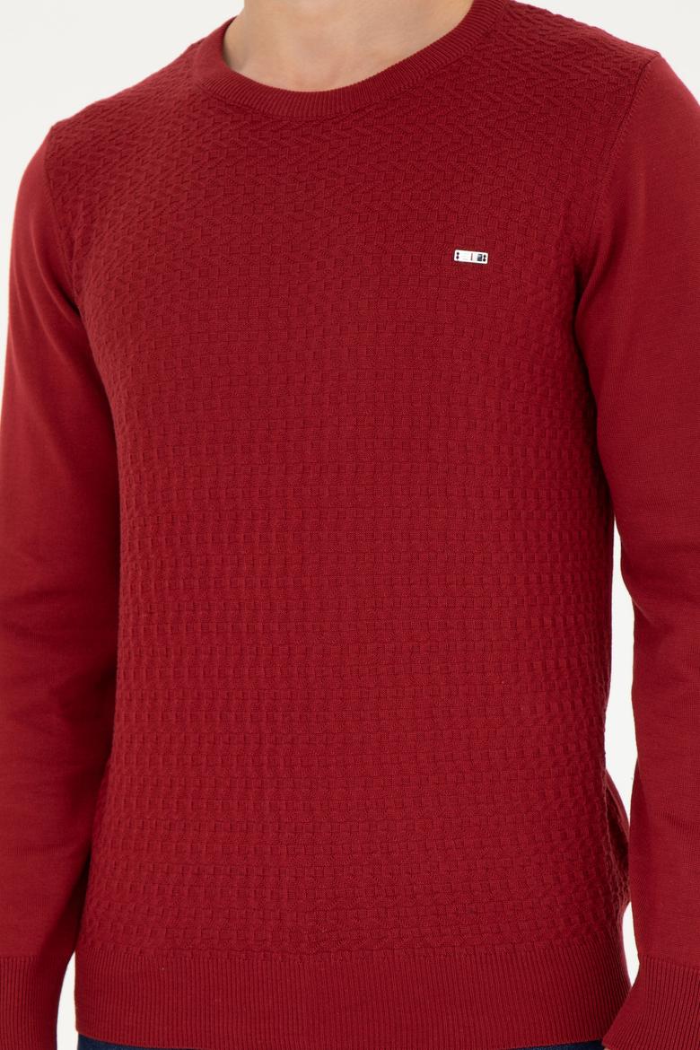 Erkek Bordo Kazak - 50257043016