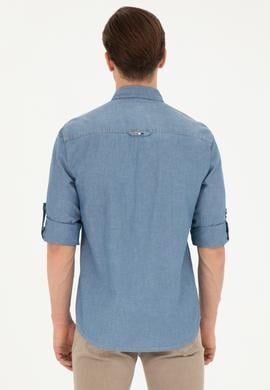 Erkek Açık Mavi Jean Gömlek - 50266724006
