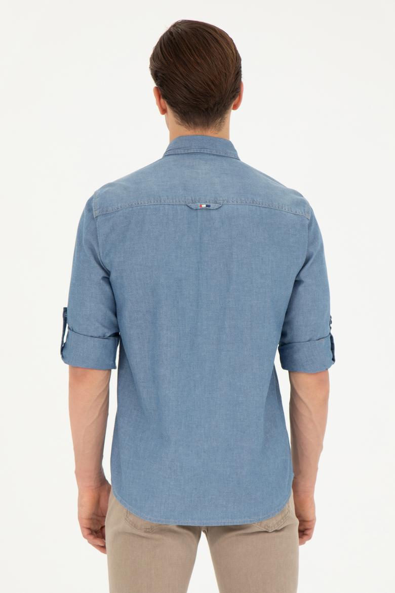Erkek Açık Mavi Jean Gömlek - 50266724006