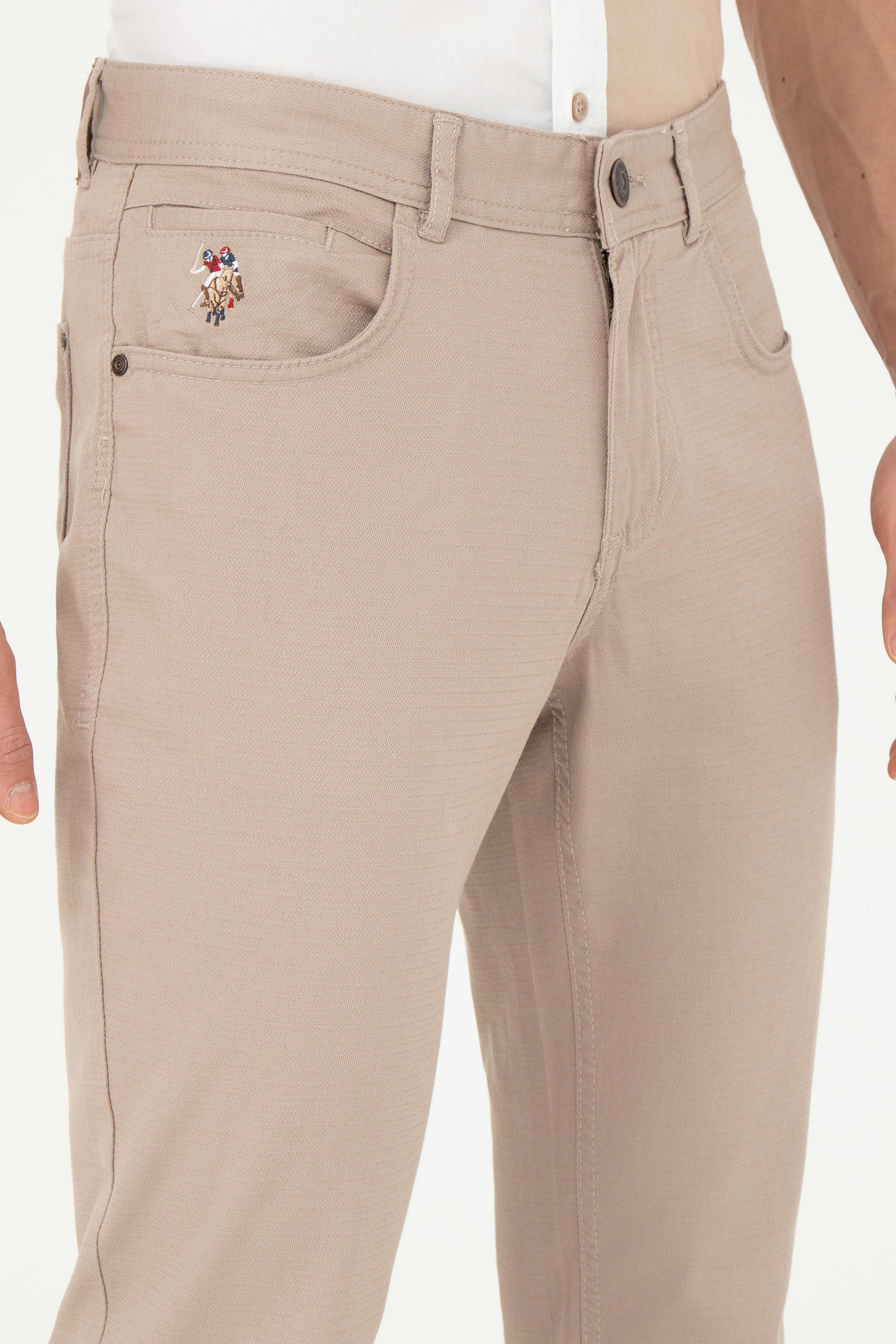 Erkek Slim Fit Koyu Bej Kanvas / Chino Pantolon - Image 5