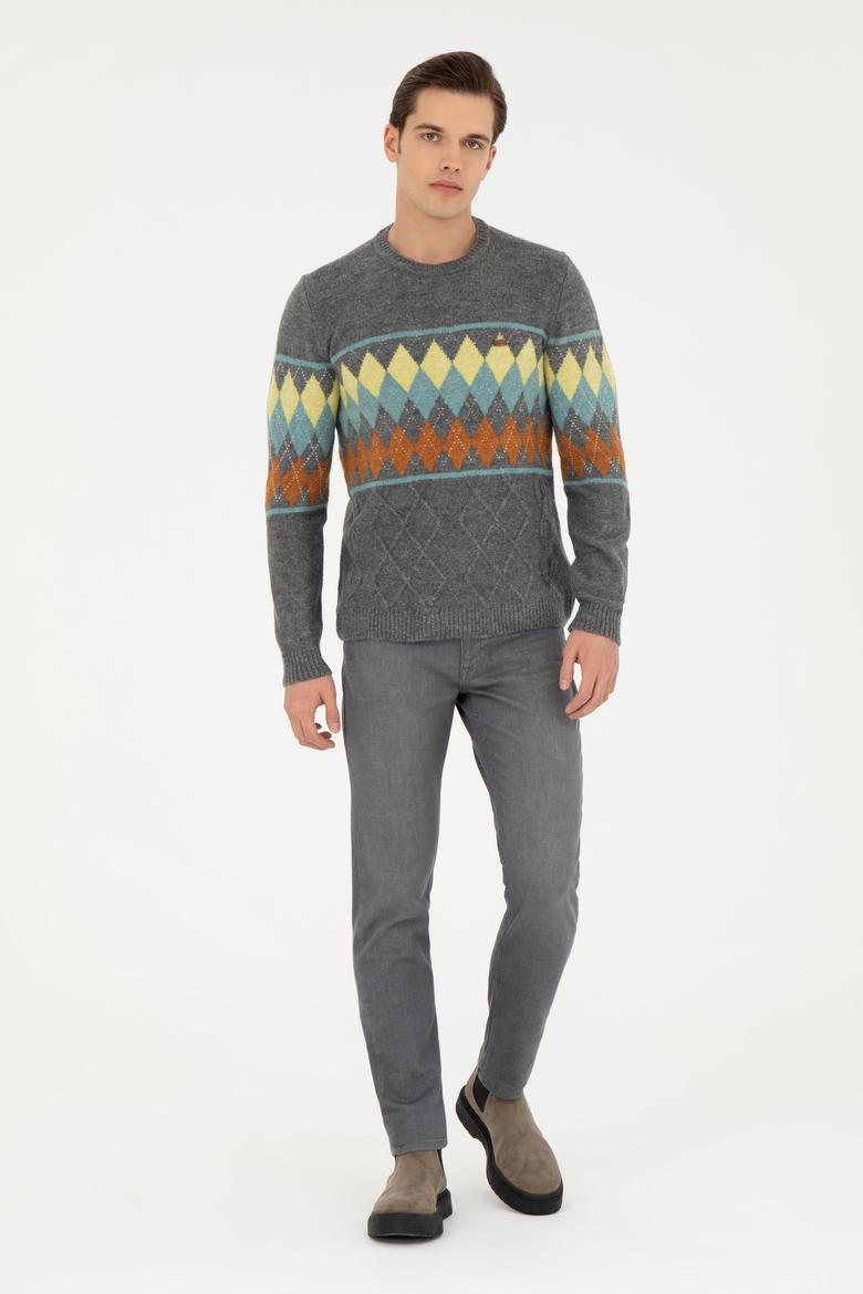 Erkek Gri Melanj Kazak - 50270999019