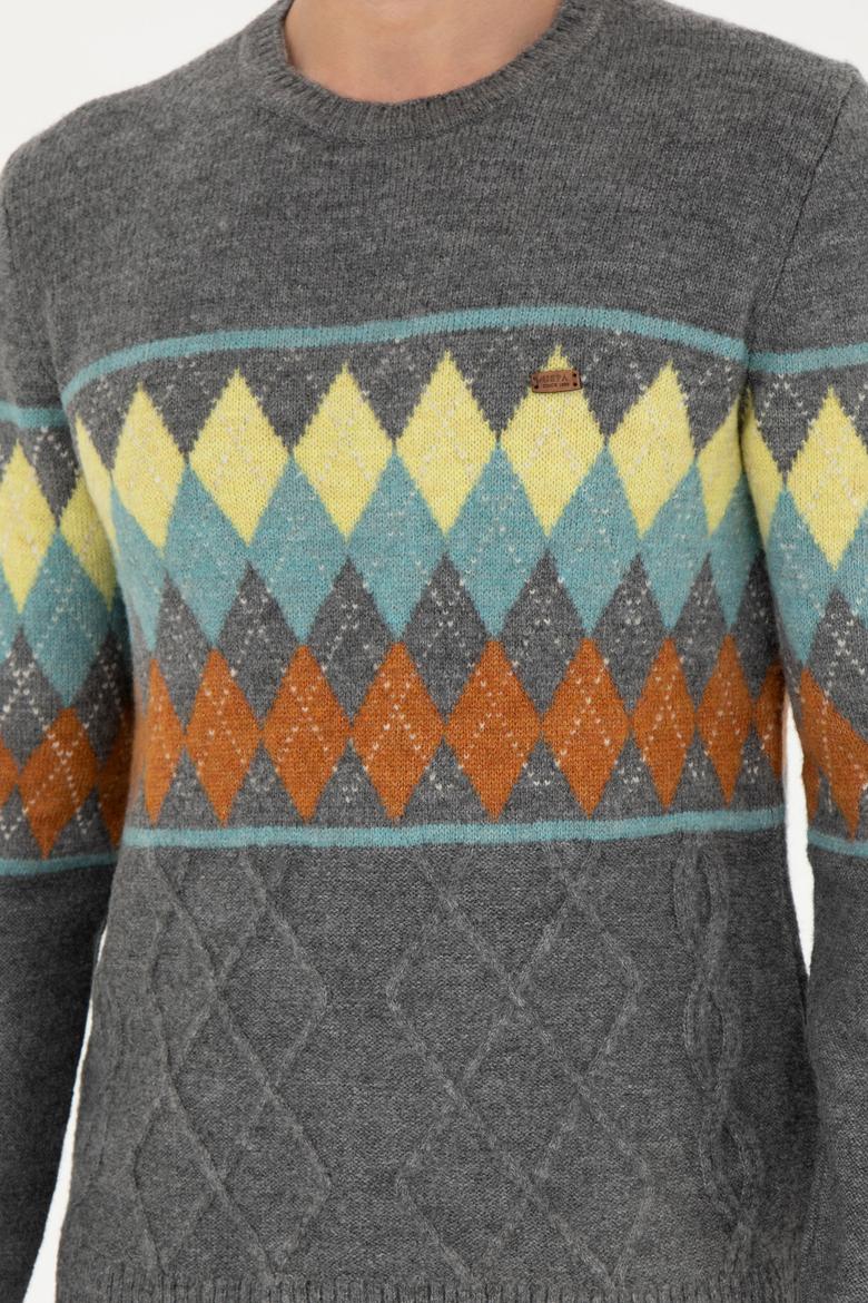 Erkek Gri Melanj Kazak - 50270999019