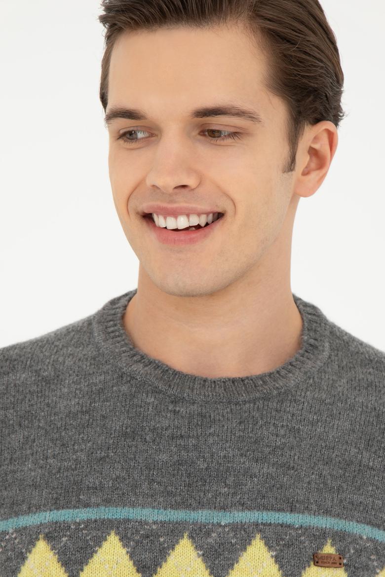 Erkek Gri Melanj Kazak - 50270999019