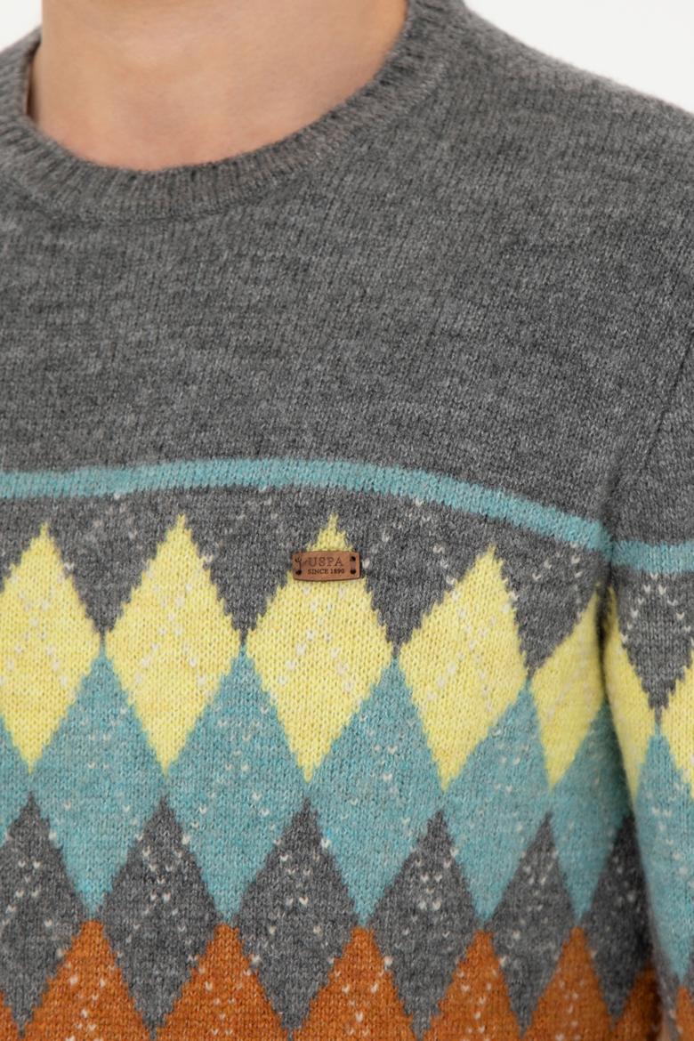 Erkek Gri Melanj Kazak - 50270999019