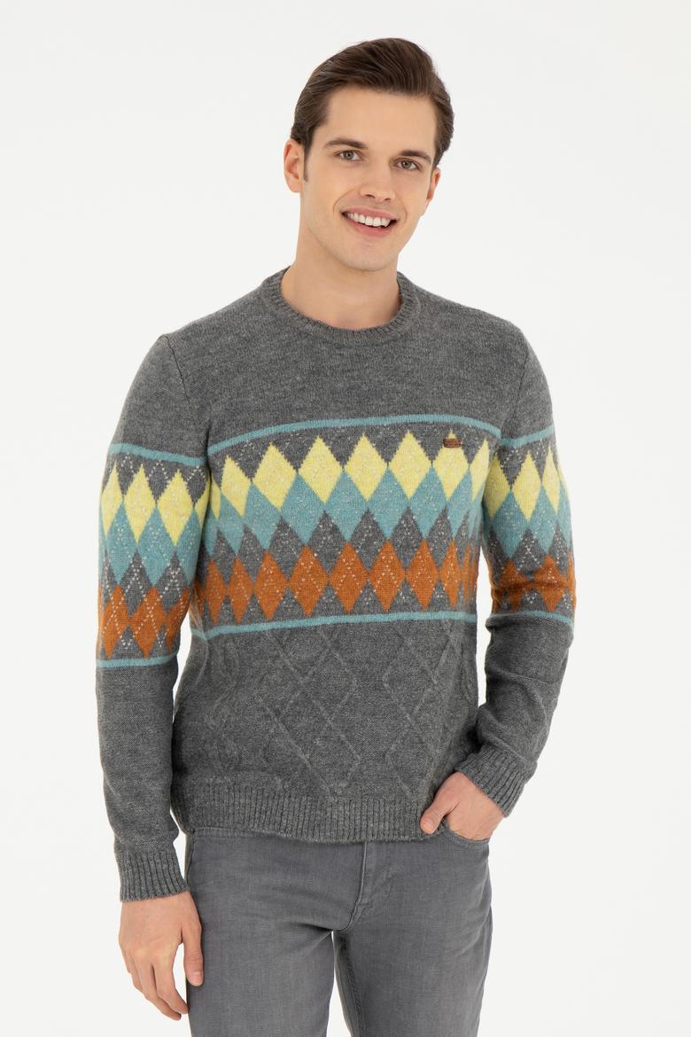 Erkek Gri Melanj Kazak - 50270999019