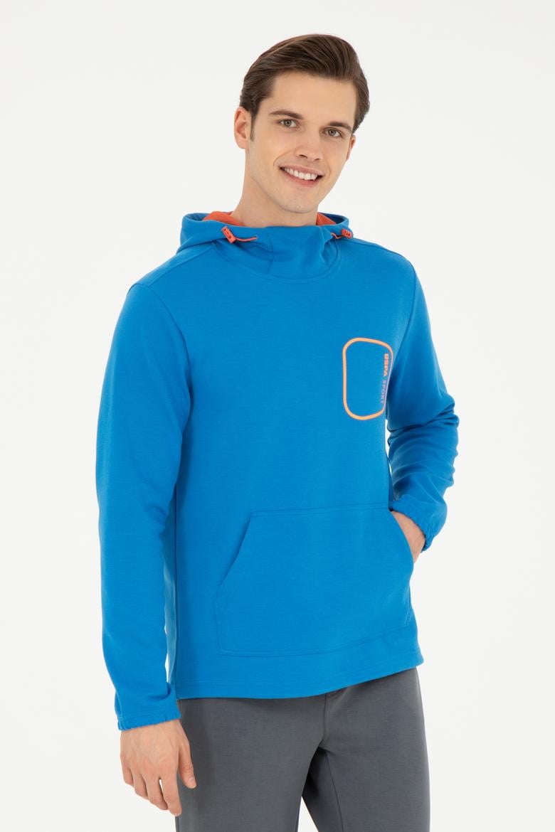 Erkek Kobalt Mavi Sweatshirt
