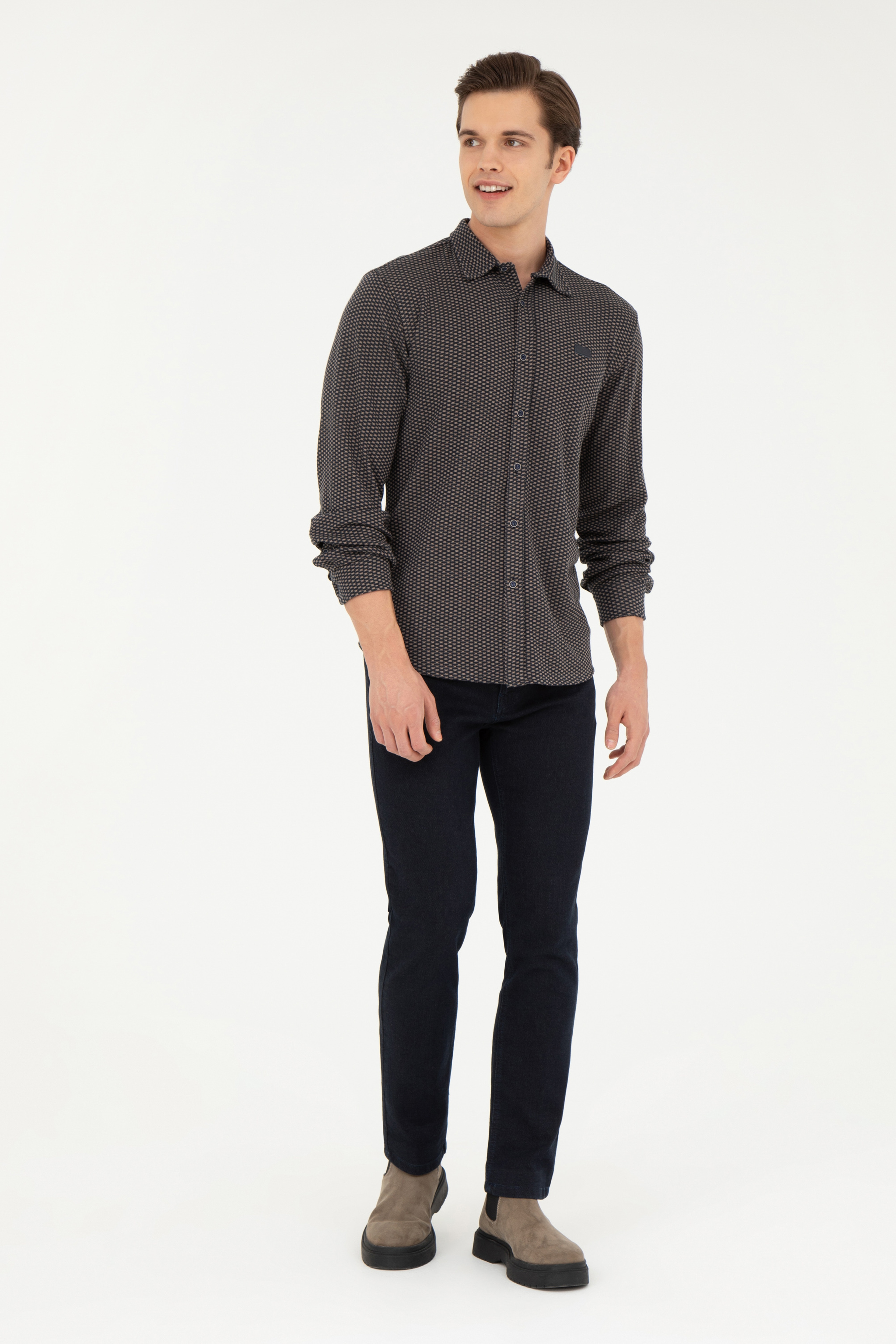 Erkek Lacivert Sweatshirt - Image 4